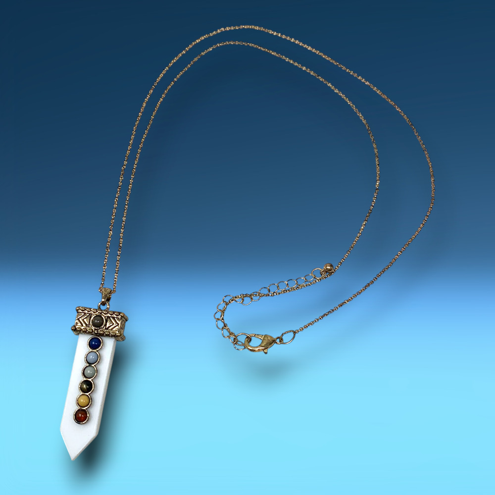 Vintage Chakra Style Pendant Necklace Metaphysical Spiritual Festival Yoga Core